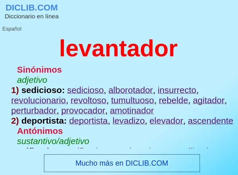 What is levantador - meaning and definition