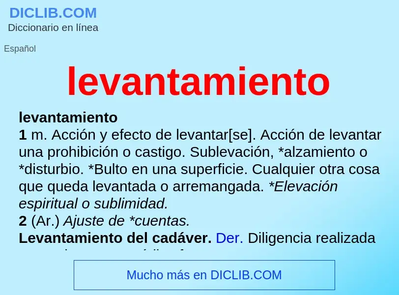 Was ist levantamiento - Definition