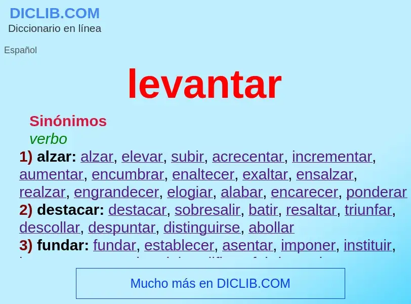 Was ist levantar - Definition