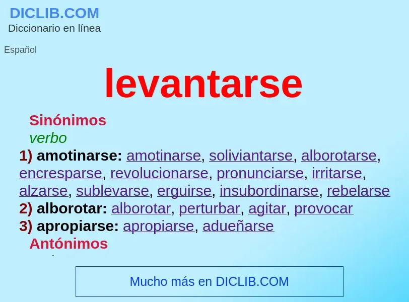 What is levantarse - meaning and definition