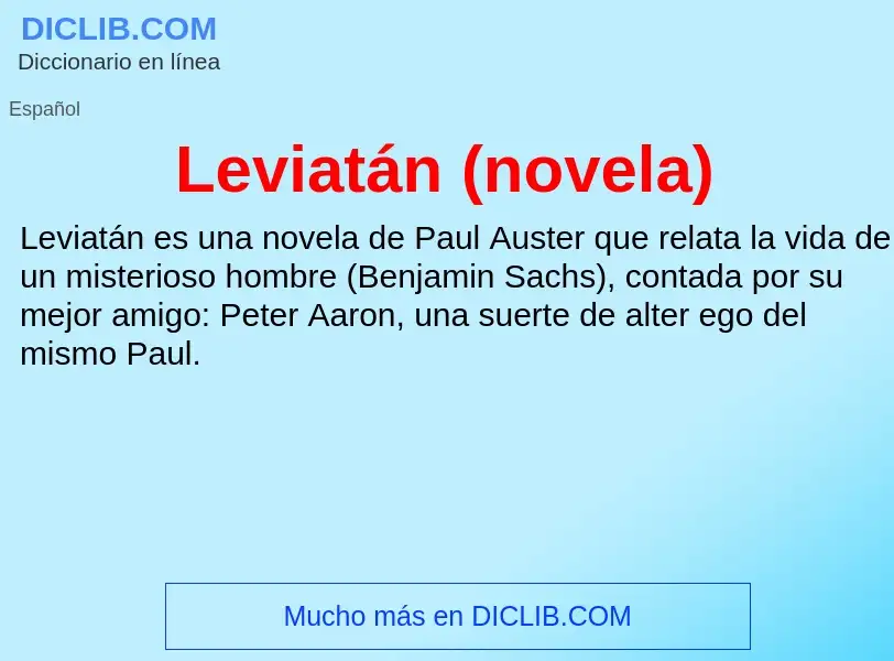 Wat is Leviatán (novela) - definition