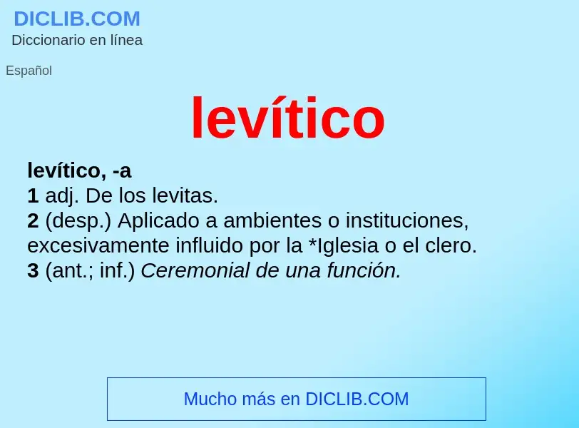 What is levítico - meaning and definition