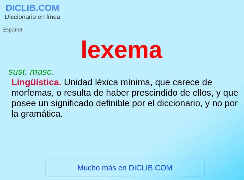 ¿Qué es lexema? - significado y definición