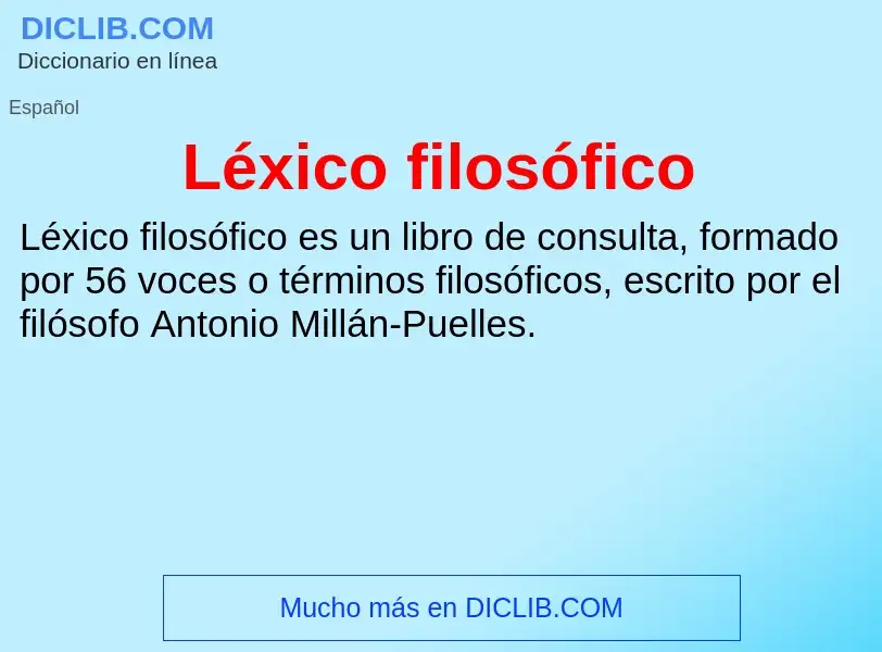 O que é Léxico filosófico - definição, significado, conceito