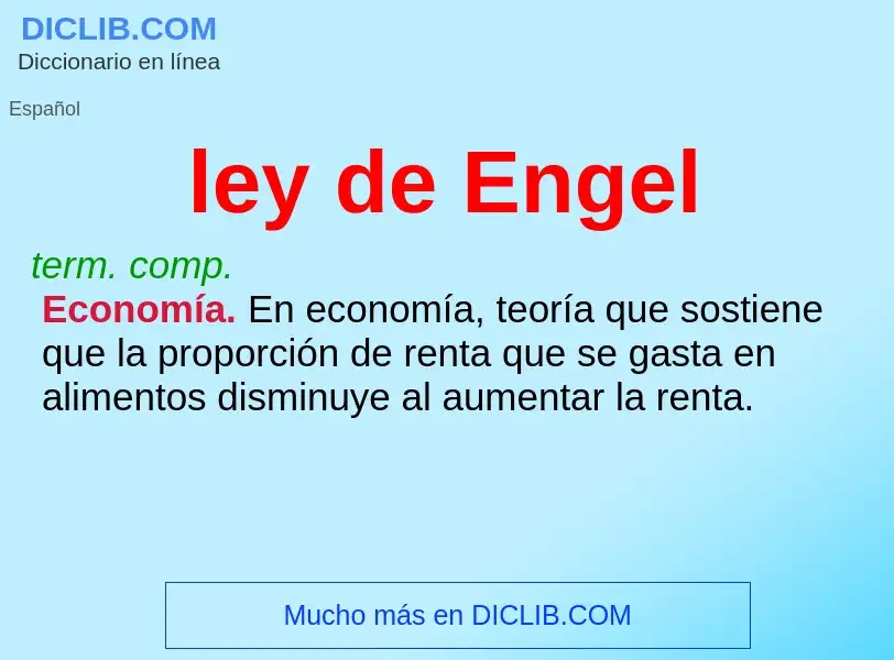 What is ley de Engel - definition