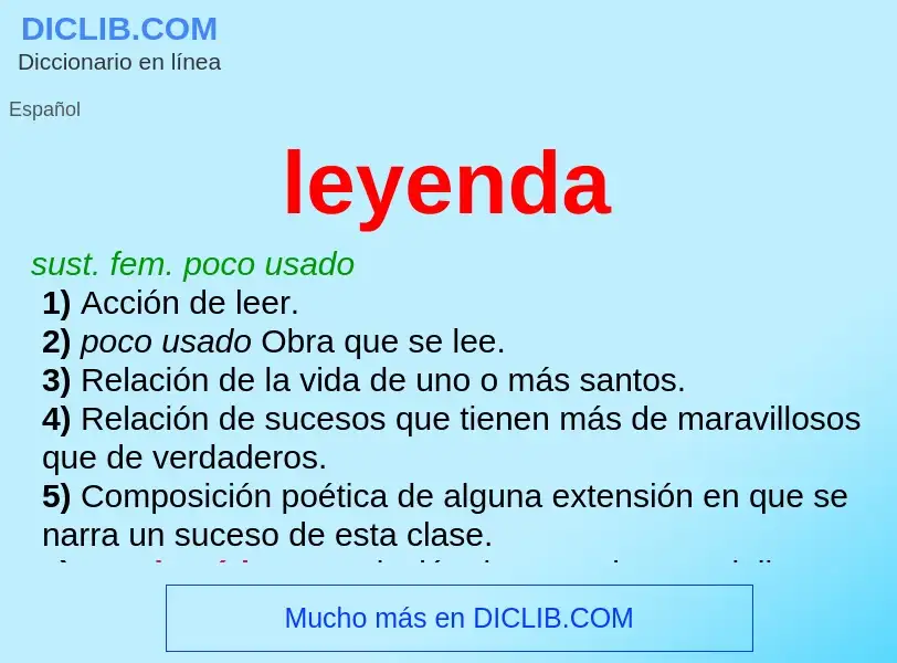 What is leyenda - meaning and definition