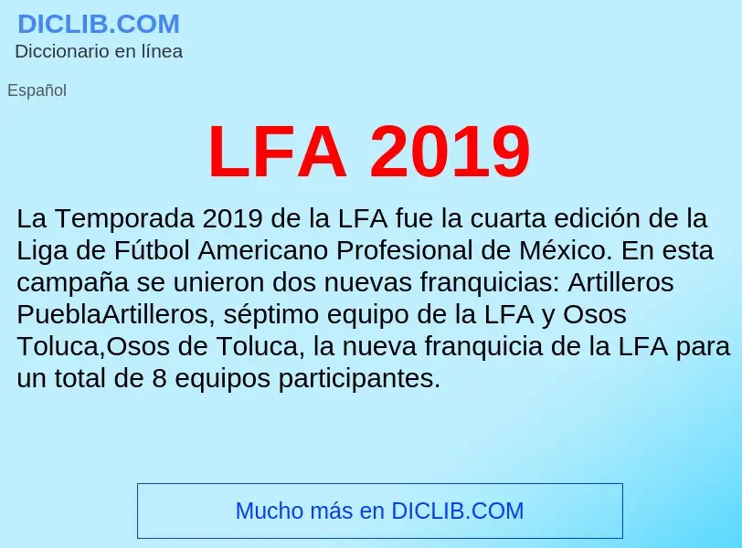 O que é LFA 2019 - definição, significado, conceito