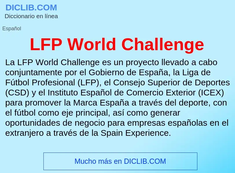 O que é LFP World Challenge - definição, significado, conceito