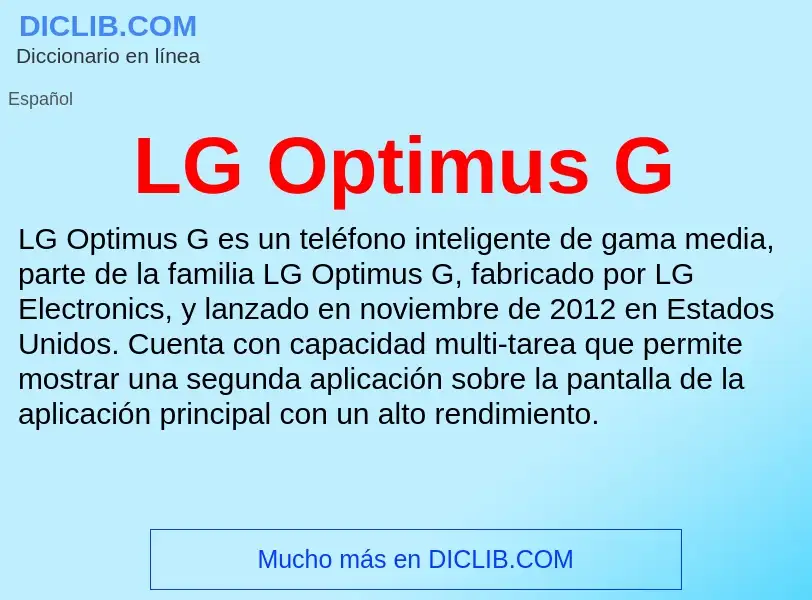 What is LG Optimus G - definition