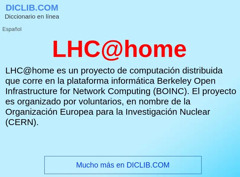 What is LHC@home - definition