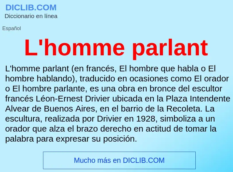 O que é L'homme parlant - definição, significado, conceito