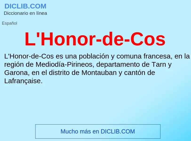 What is L'Honor-de-Cos - definition