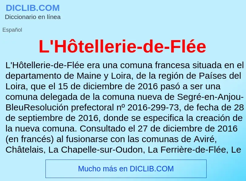 O que é L'Hôtellerie-de-Flée - definição, significado, conceito