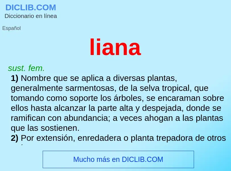 ¿Qué es liana? - significado y definición