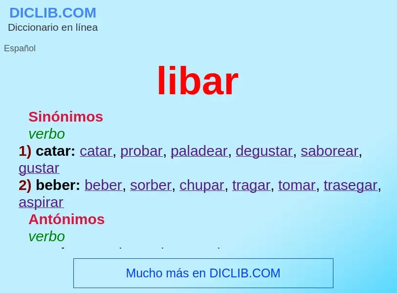 ¿Qué es libar? - significado y definición