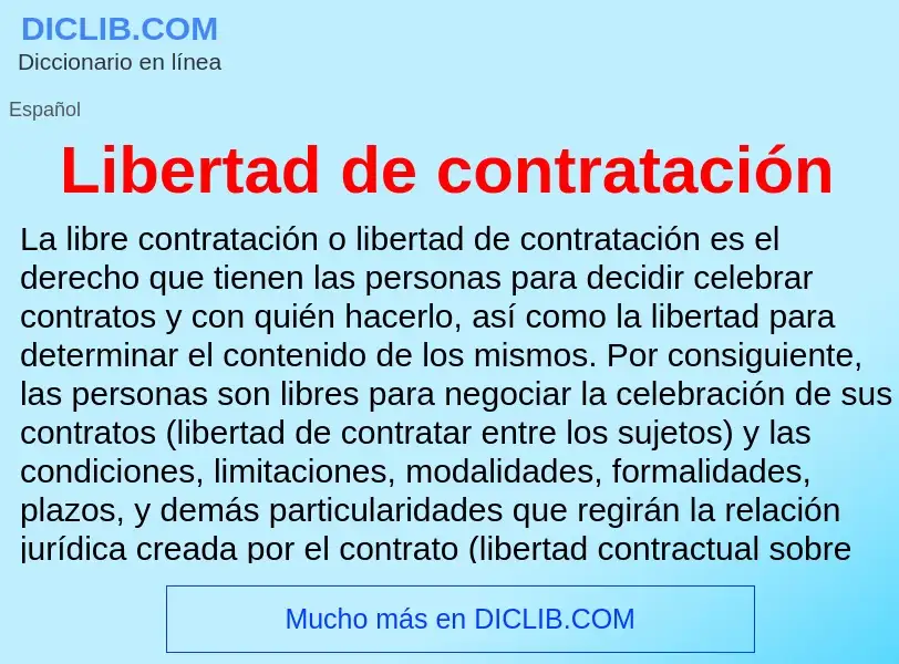 Что такое Libertad de contratación - определение