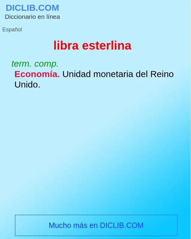 What is libra esterlina - definition