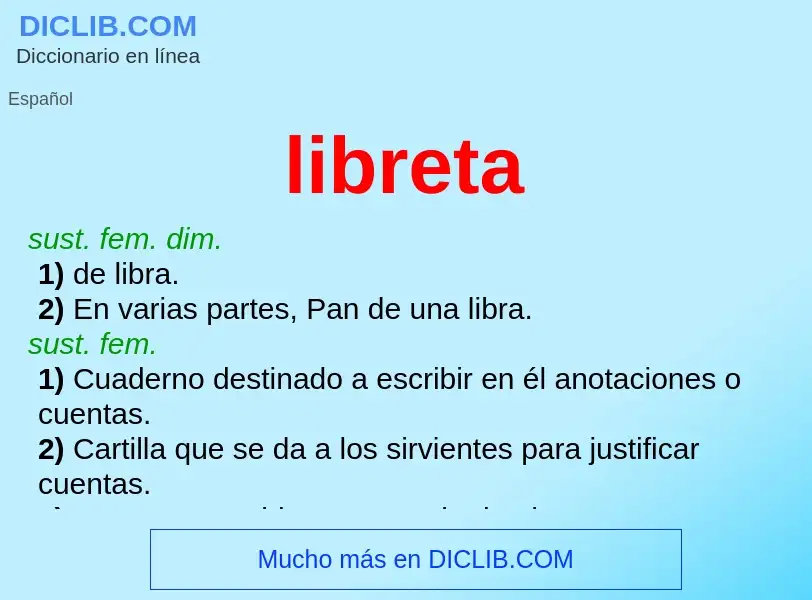 What is libreta - meaning and definition