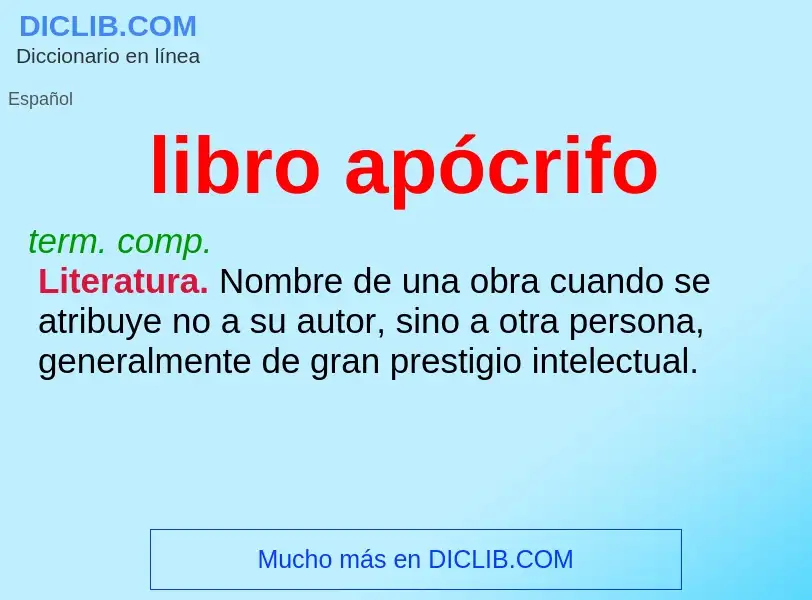 What is libro apócrifo - definition