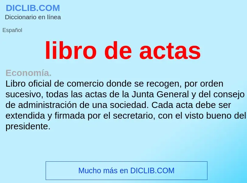 What is libro de actas - definition