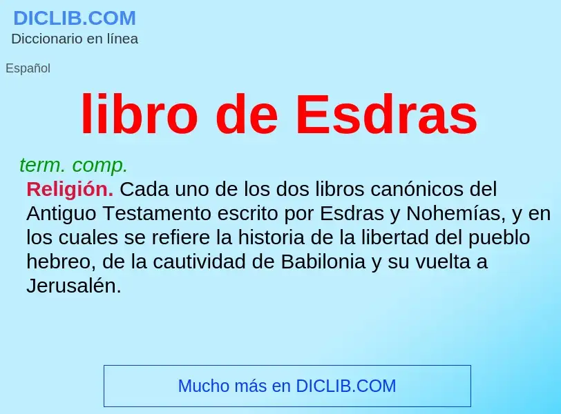 What is libro de Esdras - definition