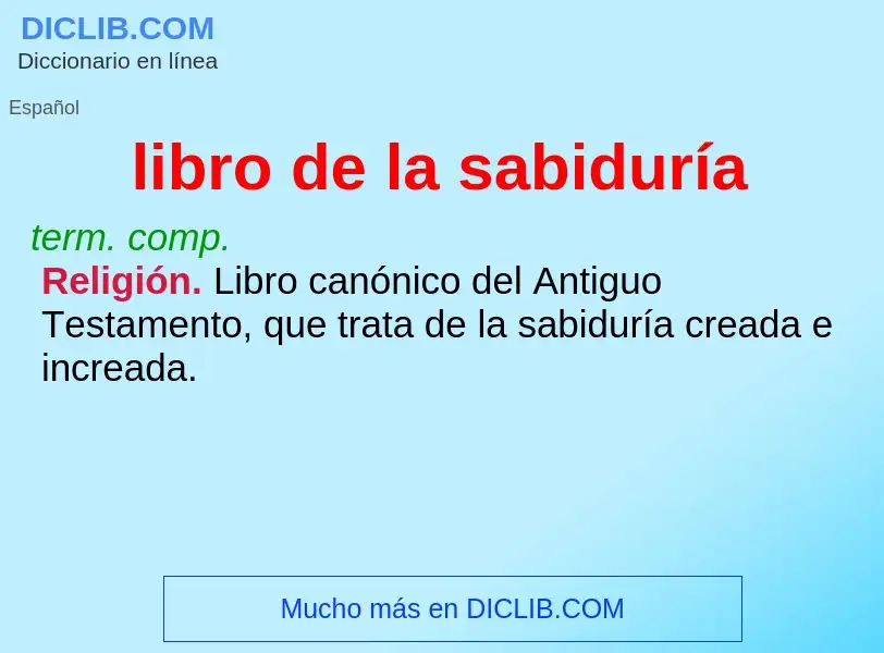 Что такое libro de la sabiduría - определение