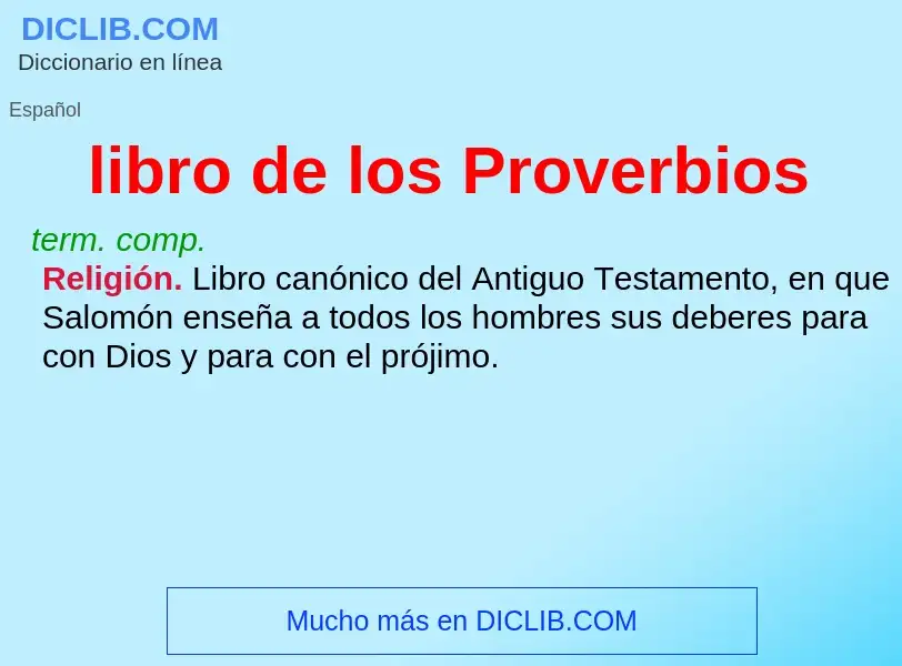 Was ist libro de los Proverbios - Definition