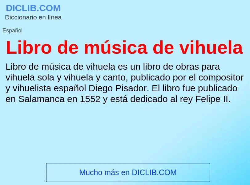 What is Libro de música de vihuela - definition