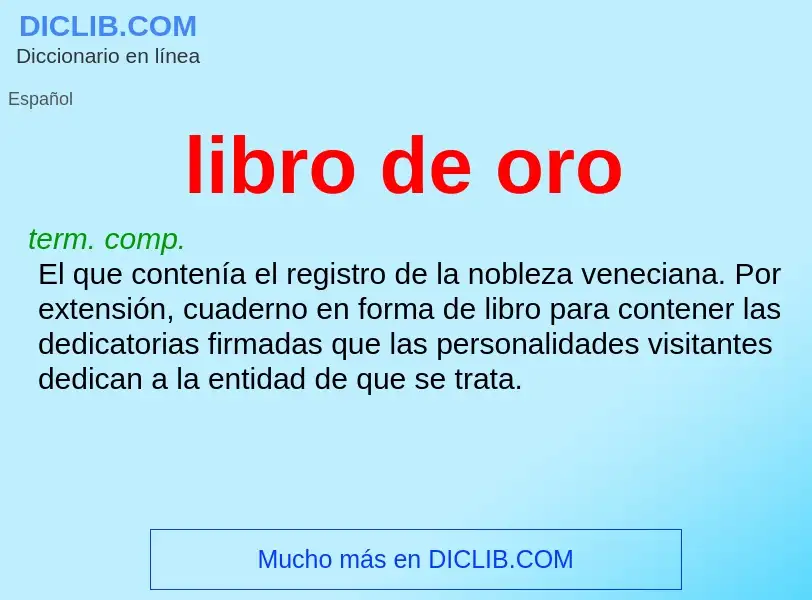 What is libro de oro - definition