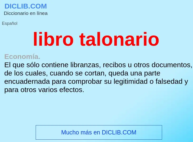 ¿Qué es libro talonario? - significado y definición