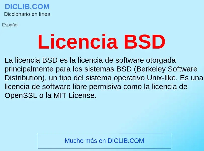 ¿Qué es Licencia BSD? - significado y definición