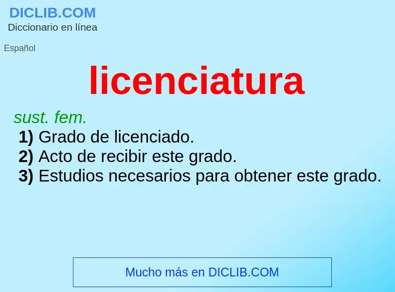 What is licenciatura - definition