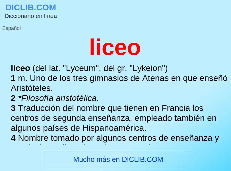 What is liceo - definition