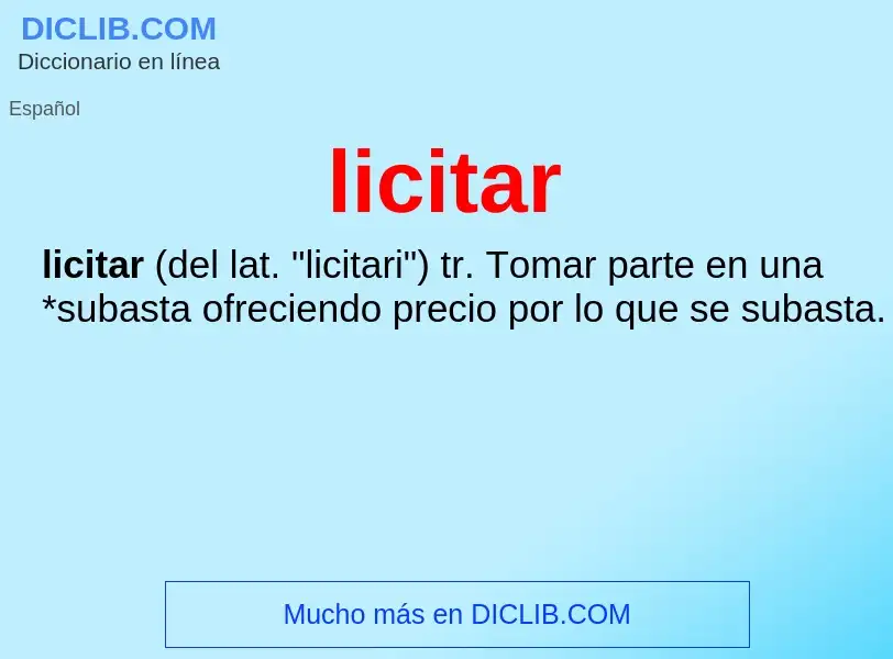 What is licitar - meaning and definition