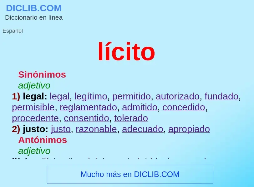 What is lícito - definition