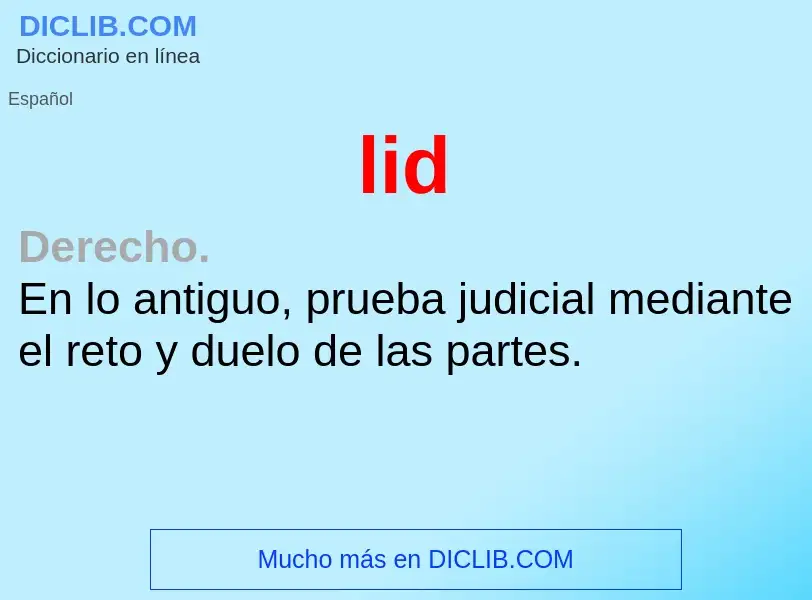 Wat is lid - definition