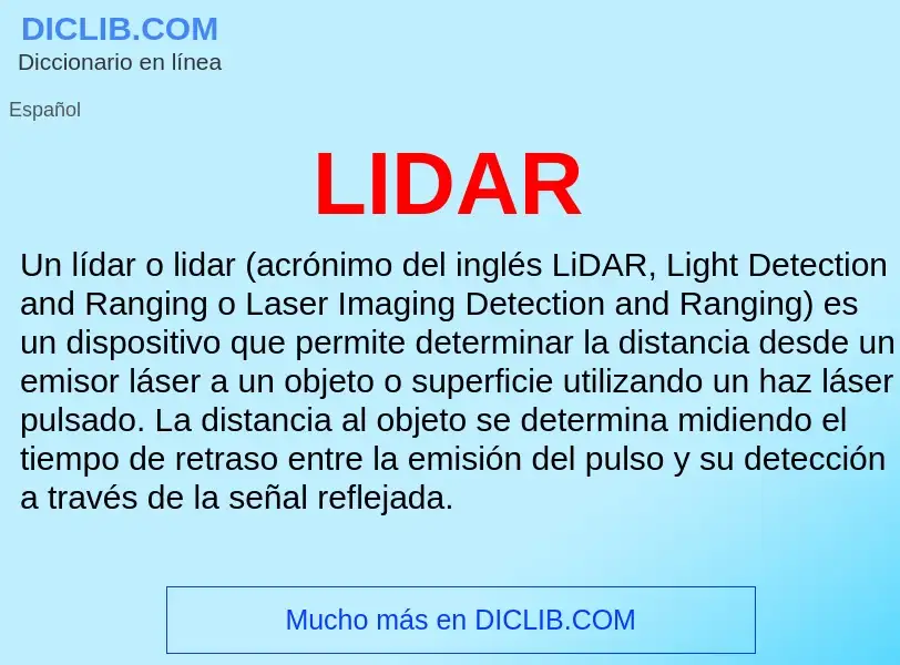 O que é LIDAR - definição, significado, conceito