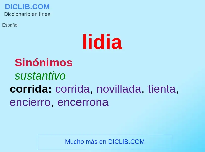 Wat is lidia - definition