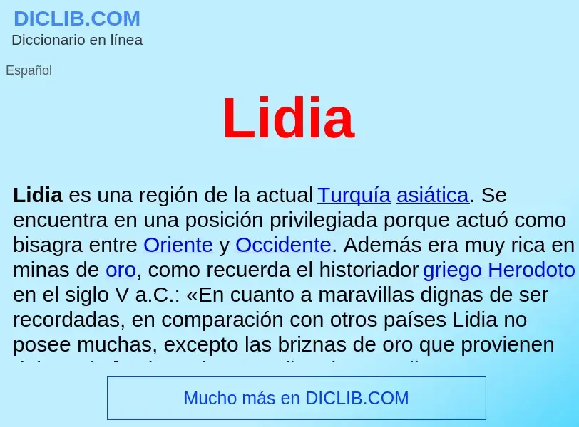 ¿Qué es Lidia ? - significado y definición