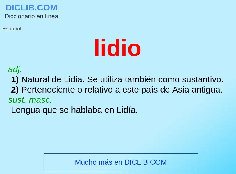 ¿Qué es lidio? - significado y definición