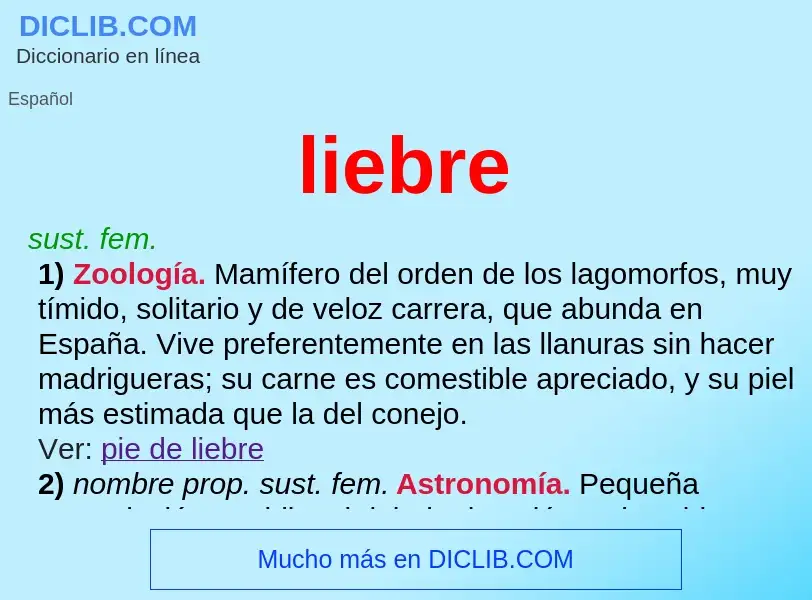 ¿Qué es liebre? - significado y definición