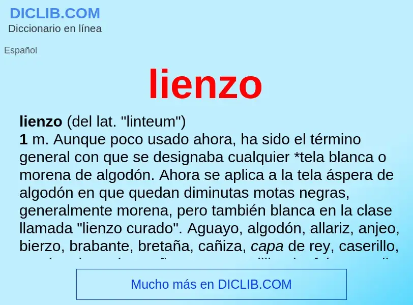 Che cos'è lienzo - definizione