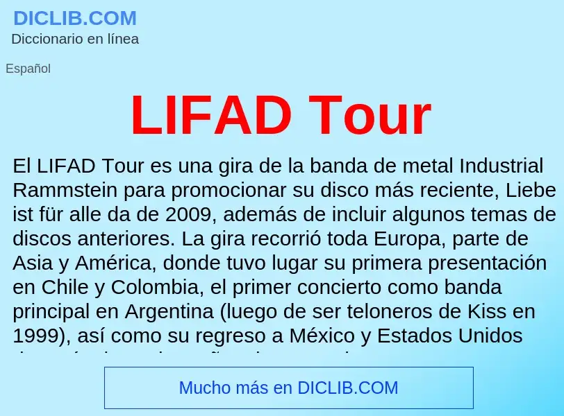 O que é LIFAD Tour - definição, significado, conceito