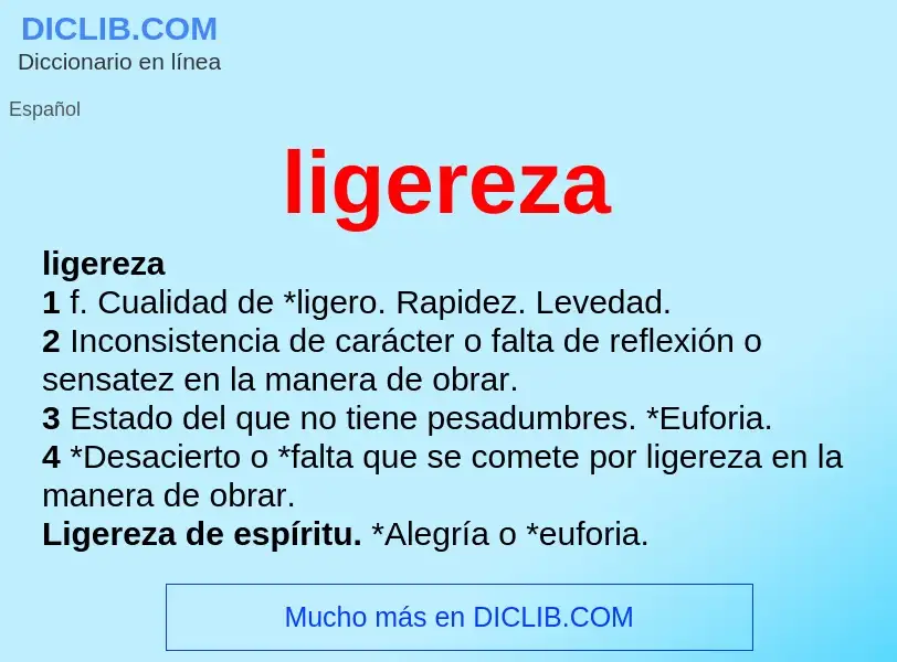 Che cos'è ligereza - definizione