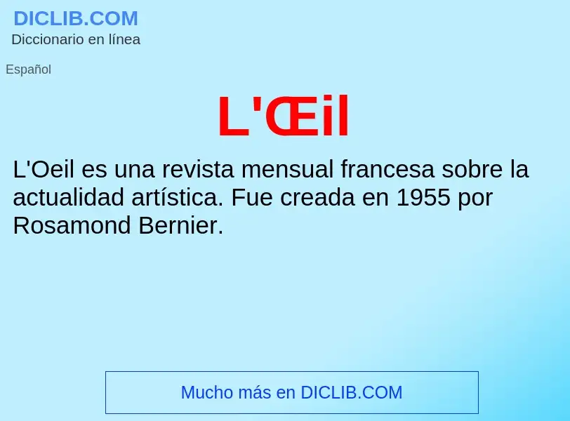 O que é L'Œil - definição, significado, conceito