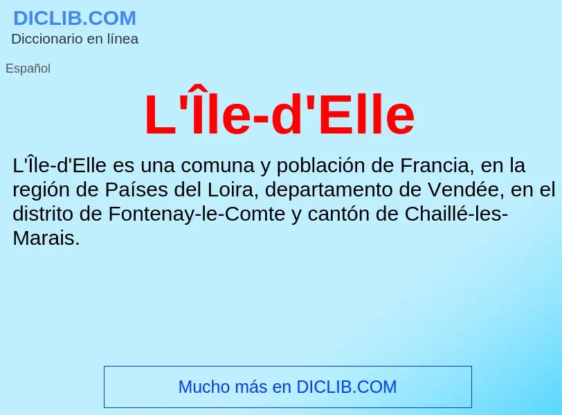 O que é L'Île-d'Elle - definição, significado, conceito