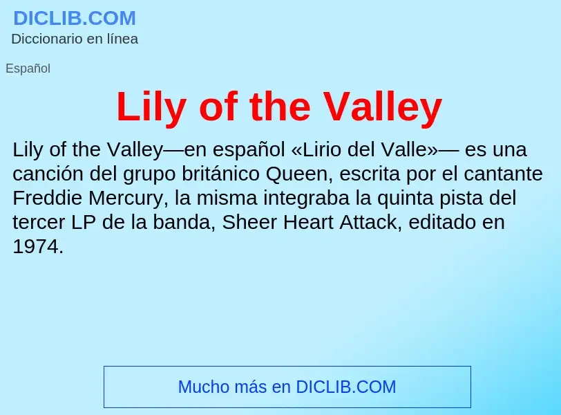 Wat is Lily of the Valley - definition