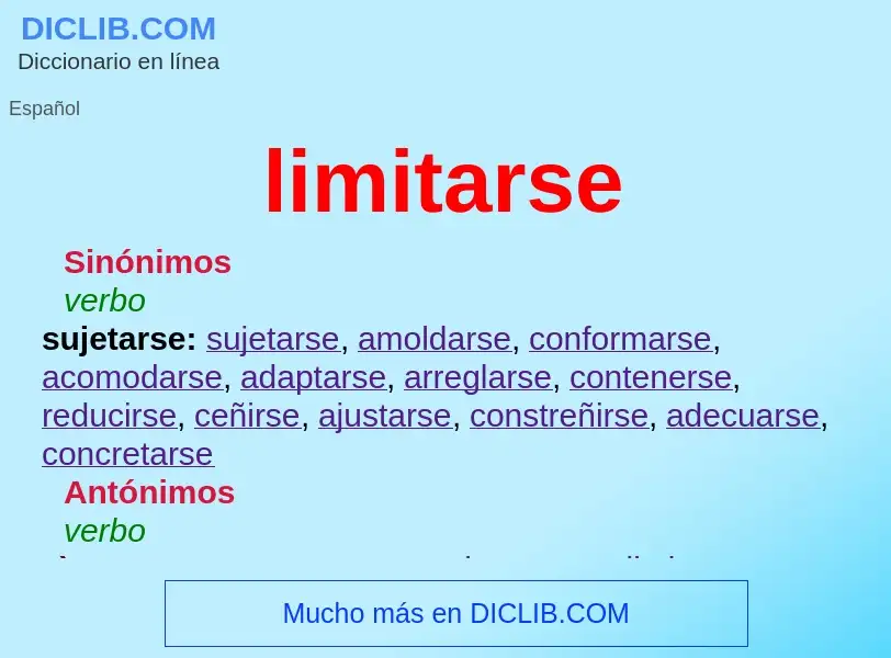 What is limitarse - definition