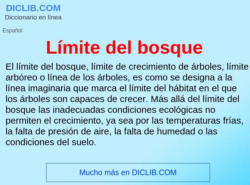 O que é Límite del bosque - definição, significado, conceito