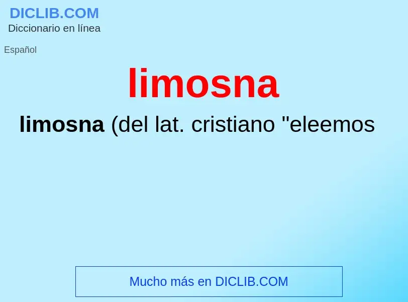 What is limosna - meaning and definition